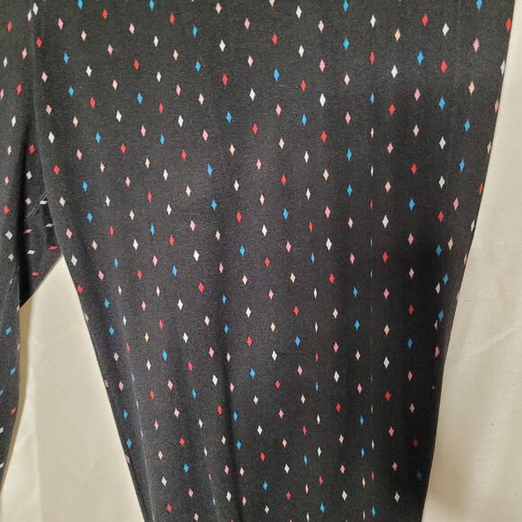 Women's 3XL Black Pajama Pants with Diamond Pattern - Picture 7 of 15